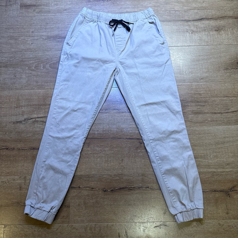 SOUTHPOLE MENS Casual Jogger Pants- Beige Khaki Medium Elastic Drawstring Waist